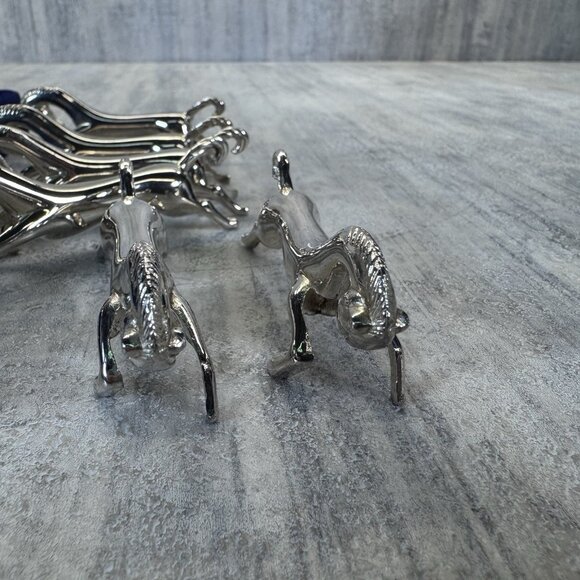 Set of 6 MCM Vintage Elegance Silver Plate Figural Horse Knife Rests in Box EUC - Picture 5 of 10